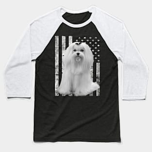 American Flag Maltese Dreams, Stylish Tee for Dog Lovers Baseball T-Shirt